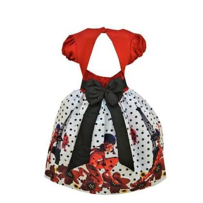 Imagem de Vestido Temático Infantil para Festas Lady Bug Miraculous Vestido de Personagem  5772