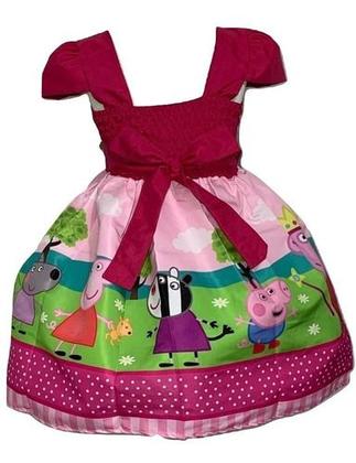 Imagem de Vestido Temático Infantil Porquinha Pig Jardim
