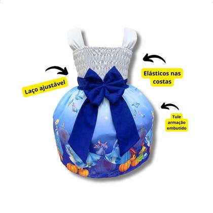 Imagem de Vestido Temático Infantil Princesa Cinderela Principe Fada