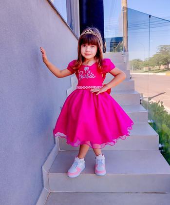 Imagem de Vestido Tematico Mimadine Barbie Pink Glitter luxo