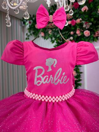 Imagem de Vestido Tematico Mimadine Barbie Pink Glitter luxo
