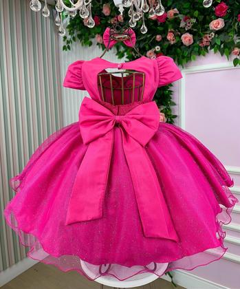 Imagem de Vestido Tematico Mimadine Barbie Pink Glitter luxo