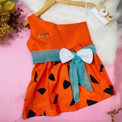 Imagem de Vestido Tematico Pedrita Mesversario Tematico 3 á 12 Mes Ensaio Mesverssario roupas de bebê menina