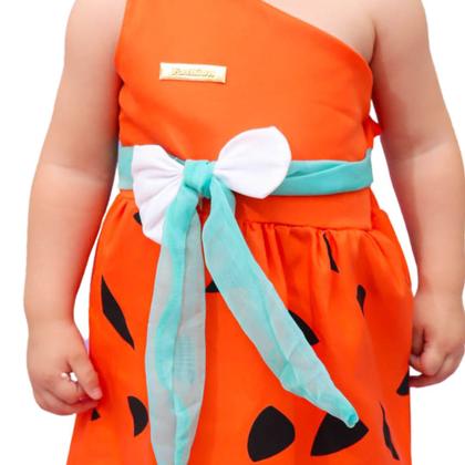 Imagem de Vestido Tematico Pedrita Mesversario Tematico 3 á 12 Mes Ensaio Mesverssario roupas de bebê menina