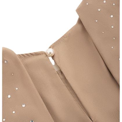 Imagem de Vestido Tricoline Babado Laços Cristais Pituchinhus