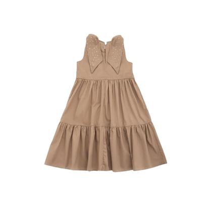 Imagem de Vestido Tricoline Babado Laços Cristais Pituchinhus