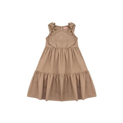 Imagem de Vestido Tricoline Babado Laços Cristais Pituchinhus