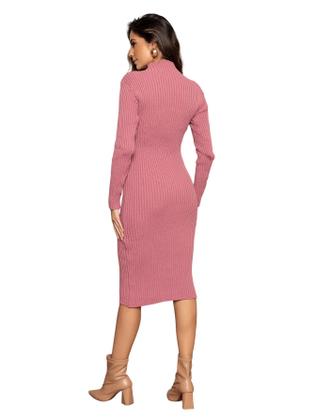 Imagem de Vestido Tricot Feminino Midi Canelado Manga Longa