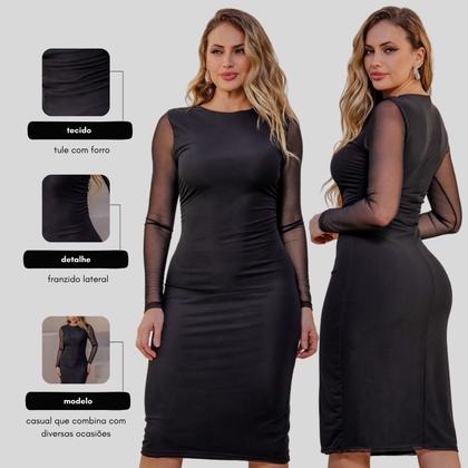 Imagem de Vestido Tule Manga Longa Magalu