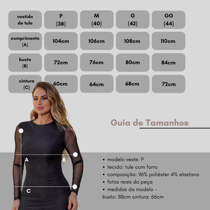 Imagem de Vestido Tule Manga Longa Magalu