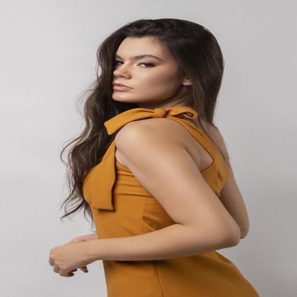 Imagem de Vestido um ombro com babado