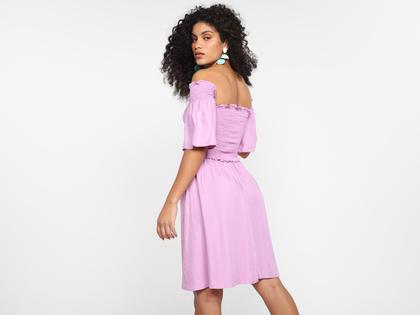 Imagem de Vestido Vista Magalu Curto Ombro a Ombro Viscose
