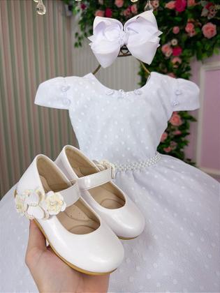 Imagem de Vestido Vitoria Kids Maria Helena Branco - Elegante e Confortável