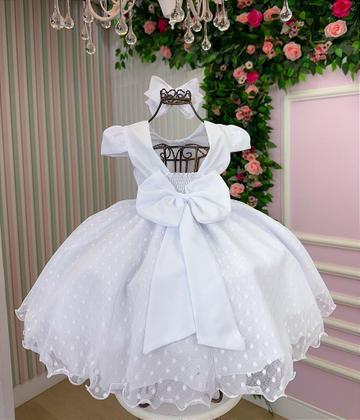 Imagem de Vestido Vitoria Kids Maria Helena Branco - Elegante e Confortável