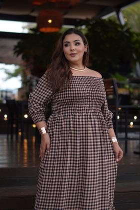 Imagem de Vestido Xadrez Feminino Adulto Plus Size Festa Junina Arraiá São João 2026