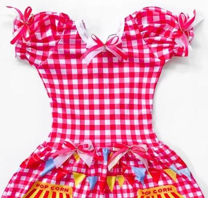 Imagem de Vestido Xadrez Rosa para Festa Junina  Ideal para o Arraiá no Sudeste!