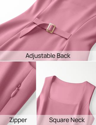 Imagem de Vestido ZESICA 2025 de verão sem mangas A Line Flare Pink L