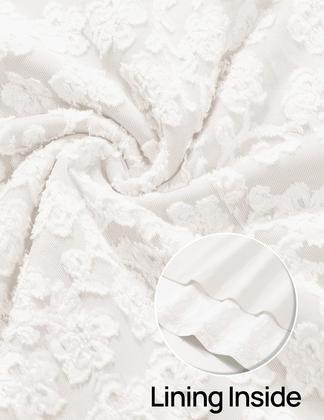 Imagem de Vestido ZESICA 2025 Summer Boho Floral Sem Alças Bodycon Branco