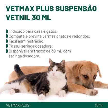 Imagem de Vetmax Plus Suspensão Oral 30 Ml Cães e Gatos 
