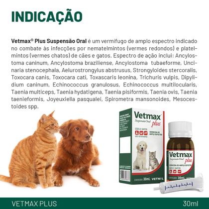 Imagem de Vetmax Plus Suspensão Oral 30 Ml Cães e Gatos 