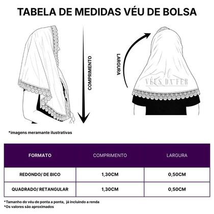 Imagem de Véu ccb de bolsa quadrado - tamanho 1,30x0,50 cm