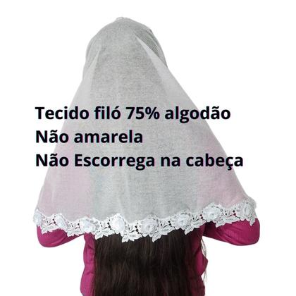 Imagem de Véu CCB Luxo Rosas Renda 3D Redondo ou Retangular Adulto