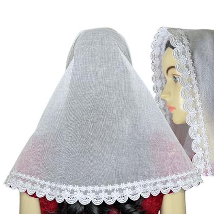 Imagem de Véu Ccb Renda Guipir Aplicação Contínua Redondo Ou Quadrado!