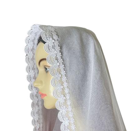 Imagem de Véu Ccb Renda Guipir Aplicação Contínua Redondo Ou Quadrado!