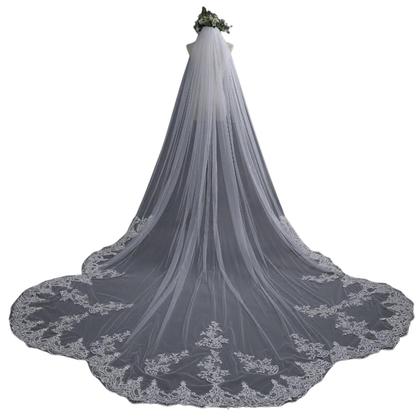 Imagem de Véu De Noiva Longo Mantilha Casamento Vestido Noiva 4 metros