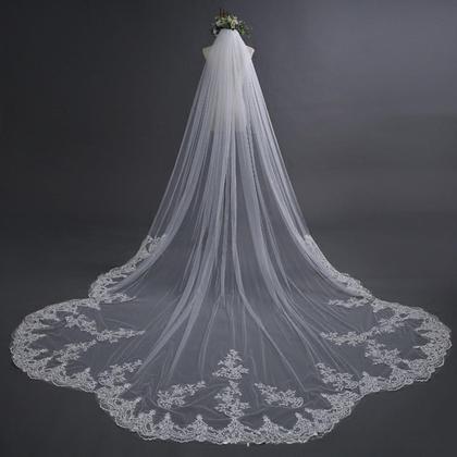 Imagem de Véu De Noiva Longo Mantilha Casamento Vestido Noiva 4 metros