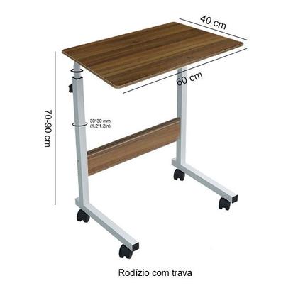 Imagem de VEXMATE Mesa Multiuso Mesinha para Notebook com Altura Ajustavel Regulavel c/ Rodizios Rodinhas