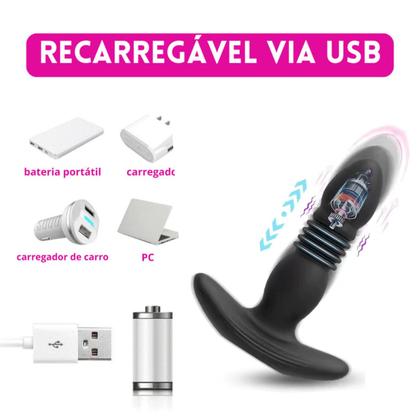 Imagem de Vibrador Anal Plug Controle via Aplicativo Movimentos Vai e Vem Potente