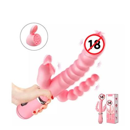 Imagem de Vibrador Clitóris Recarregável 3 em 1 G Spot Estimulador Anal Vagina 12 Modos de Vibração