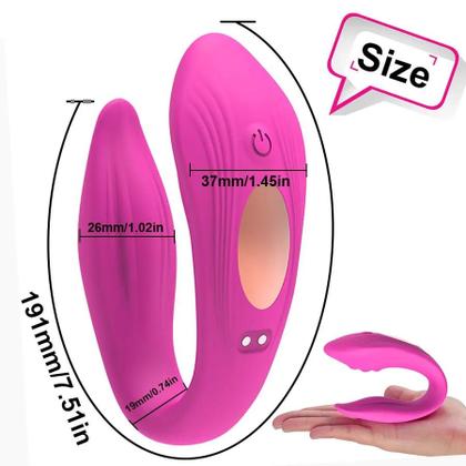 Imagem de Vibrador de Casal Controle Remoto Sugador de Clitóris Estimulador Feminino SexShop TIPO U - Estimulador de clitóris, anal e ponto g