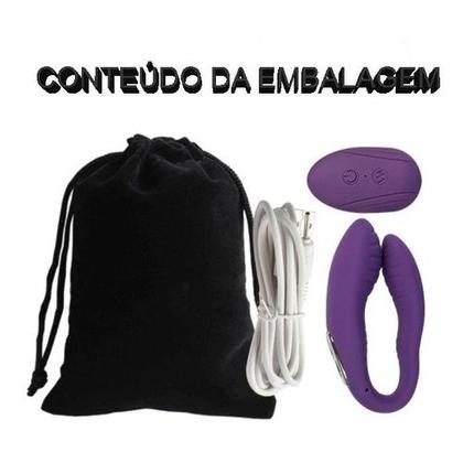 Imagem de Vibrador de Casal Controle Remoto TIPO U - estimulador de clitóris, anal e ponto g - dois em um (2 em 1) COUPLE1 prended