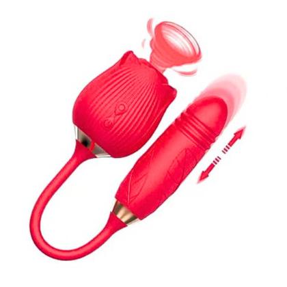 Imagem de Vibrador Duplo Vai e Vem Sugador Clitoriano Rosa Pulsação Recarregável Estimulador Clitóris Feminino SexShop