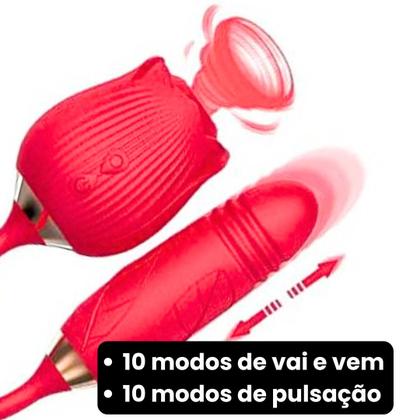 Imagem de Vibrador Duplo Vai e Vem Sugador Clitoriano Rosa Pulsação Recarregável Estimulador Clitóris Feminino SexShop