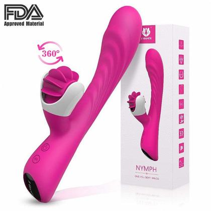 Imagem de Vibrador Feminino Duplo Estimulador Clitóris Giratório Ponto G - Nymph Recarregável