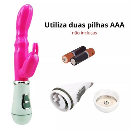 Imagem de Vibrador Feminino Estimulador Clitóris Massageador Ponto G Jelly Duplo 10 Velocidades Sex Shop