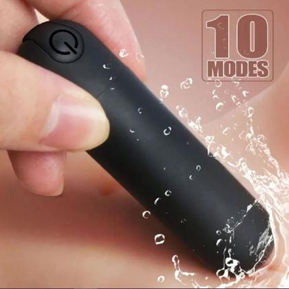 Imagem de Vibrador Feminino Poderoso Bullet Preto 10 Velocidades Vibradores Ponto G EMBALAGEM DISCRETA