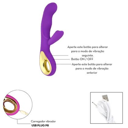 Imagem de Vibrador Feminino Ponto G Duplo Estimulador Clitóris Recarregável SexShop