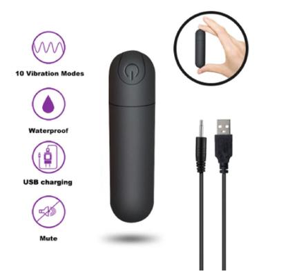 Imagem de Vibrador Feminino Power bullet Preto 10 Vibrações Recarregável