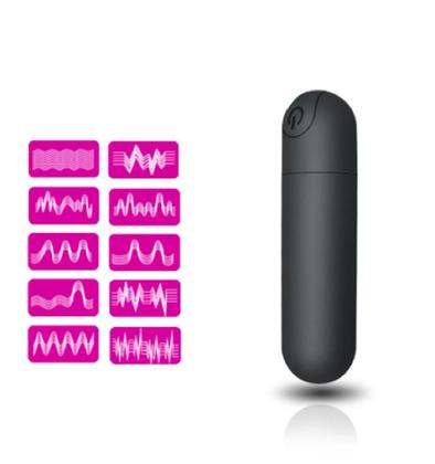 Imagem de Vibrador Feminino Power bullet Preto 10 Vibrações Recarregável