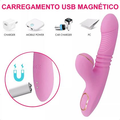 Imagem de Vibrador Feminino Sugador de Clitoris e Ponto G Vai e Vem