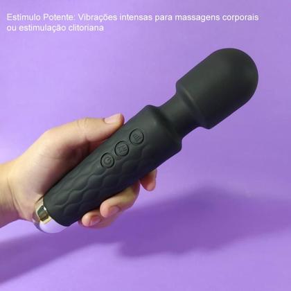 Imagem de Vibrador Massageador Varinha Mágica Recarregável Silicone Macio