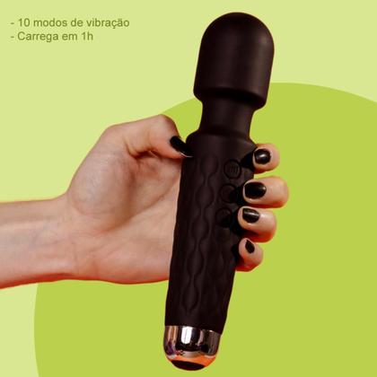 Imagem de Vibrador Massageador Varinha Mágica Recarregável Silicone Macio