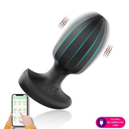 Imagem de Vibrador Plug Anal Com Controle Remoto Aplicativo Celular Estimulador Anal para Sexo Anal Cu