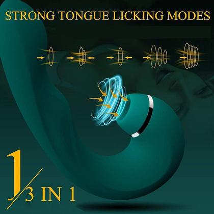 Imagem de Vibrador Recarregável Massageador 3 em 1 Estimulador Feminino Ponto G