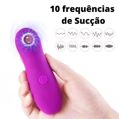Vibrador Sugador de Clitóris 10 Modos de Sucção Estimulador Clitoriano Silicone Macio - Mil Delírios Imagem de Vibrador Sugador de Clitóris 10 Modos de Sucção Estimulador Clitoriano Silicone Macio
