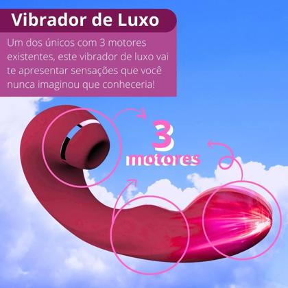 Imagem de Vibrador Sugador Sucção Clitoris Estimulador Ponto G Clitoriano Vibração 2 Em 1 Feminino 10 Velocidades Recarregavel Masturbador Feminino